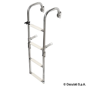 Foldable ladder with arch mounting arms
